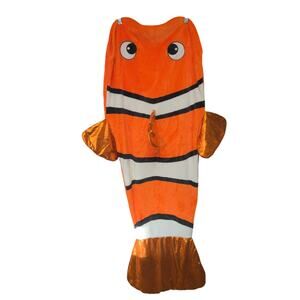 Clownfish Plush Wearable Blanket Slepping Bag Bedding Orange Fish Mermaid Tail